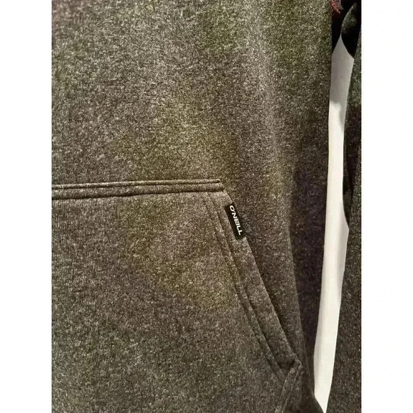 O’Neill Hoodie Men’s M  Long Sleeve Gray Red Hooded Pullover - Picture 3 of 7